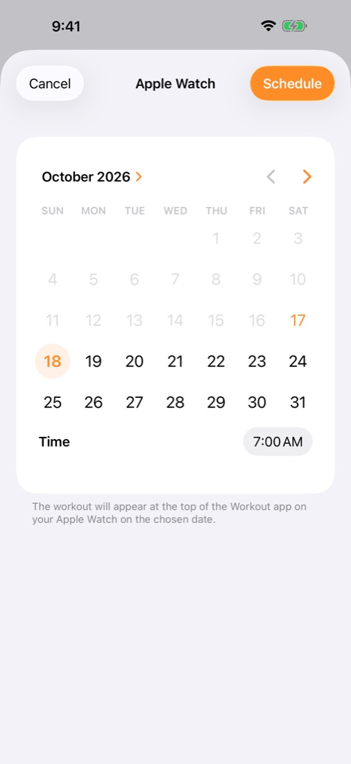 Schedule on Apple Watch